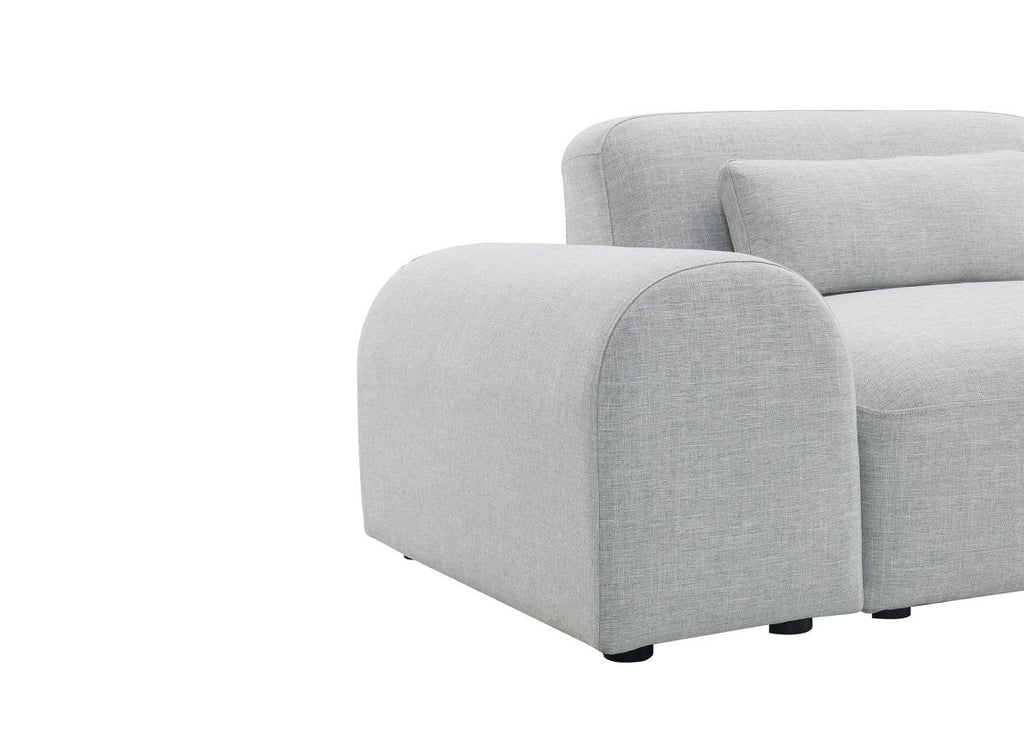 Canapé fixe 3 places en tissu gris EMMA