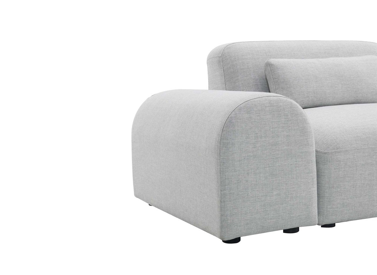Canapé fixe 3 places en tissu gris EMMA
