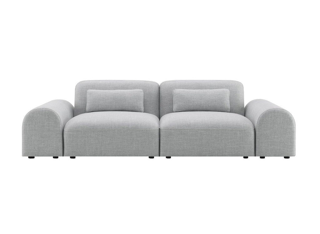 Canapé fixe 3 places en tissu gris EMMA