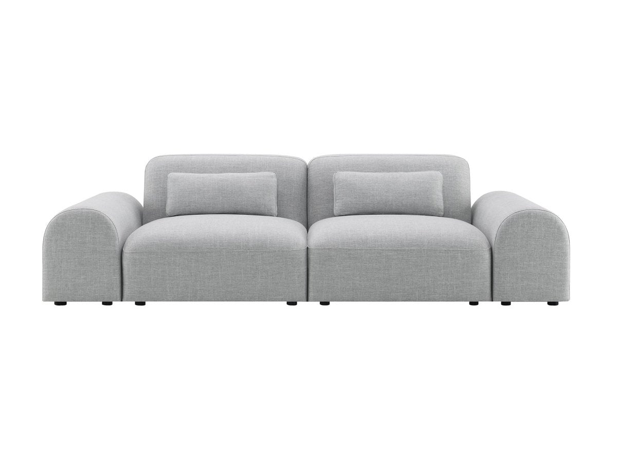 Canapé fixe 3 places en tissu gris EMMA