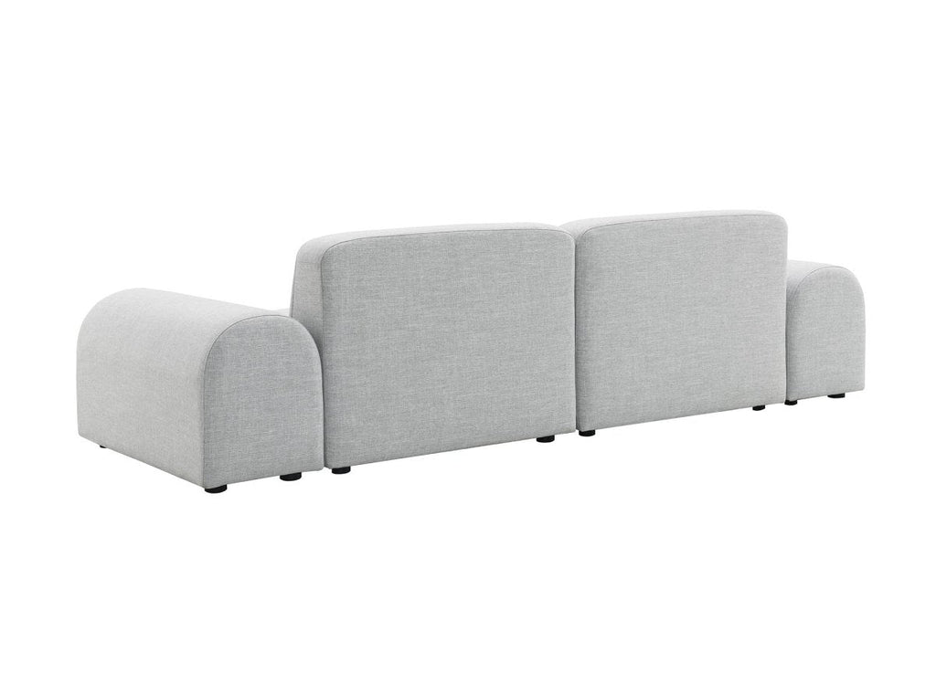 Canapé fixe 3 places en tissu gris EMMA