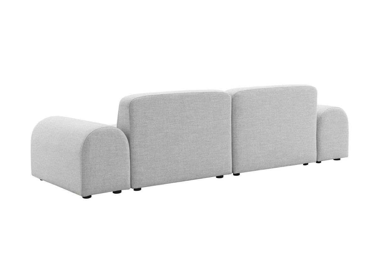 Canapé fixe 3 places en tissu gris EMMA