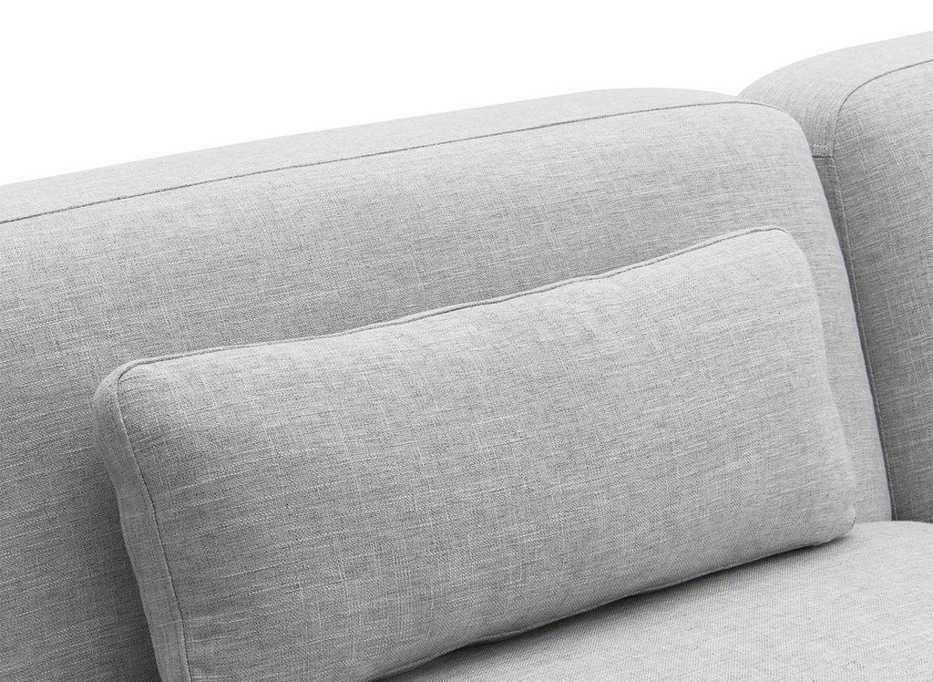 Canapé fixe 3 places en tissu gris EMMA