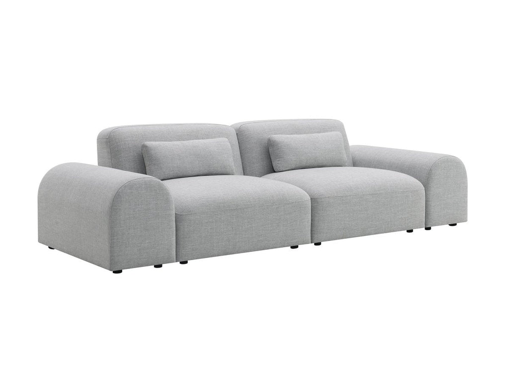 Canapé fixe 3 places en tissu gris EMMA
