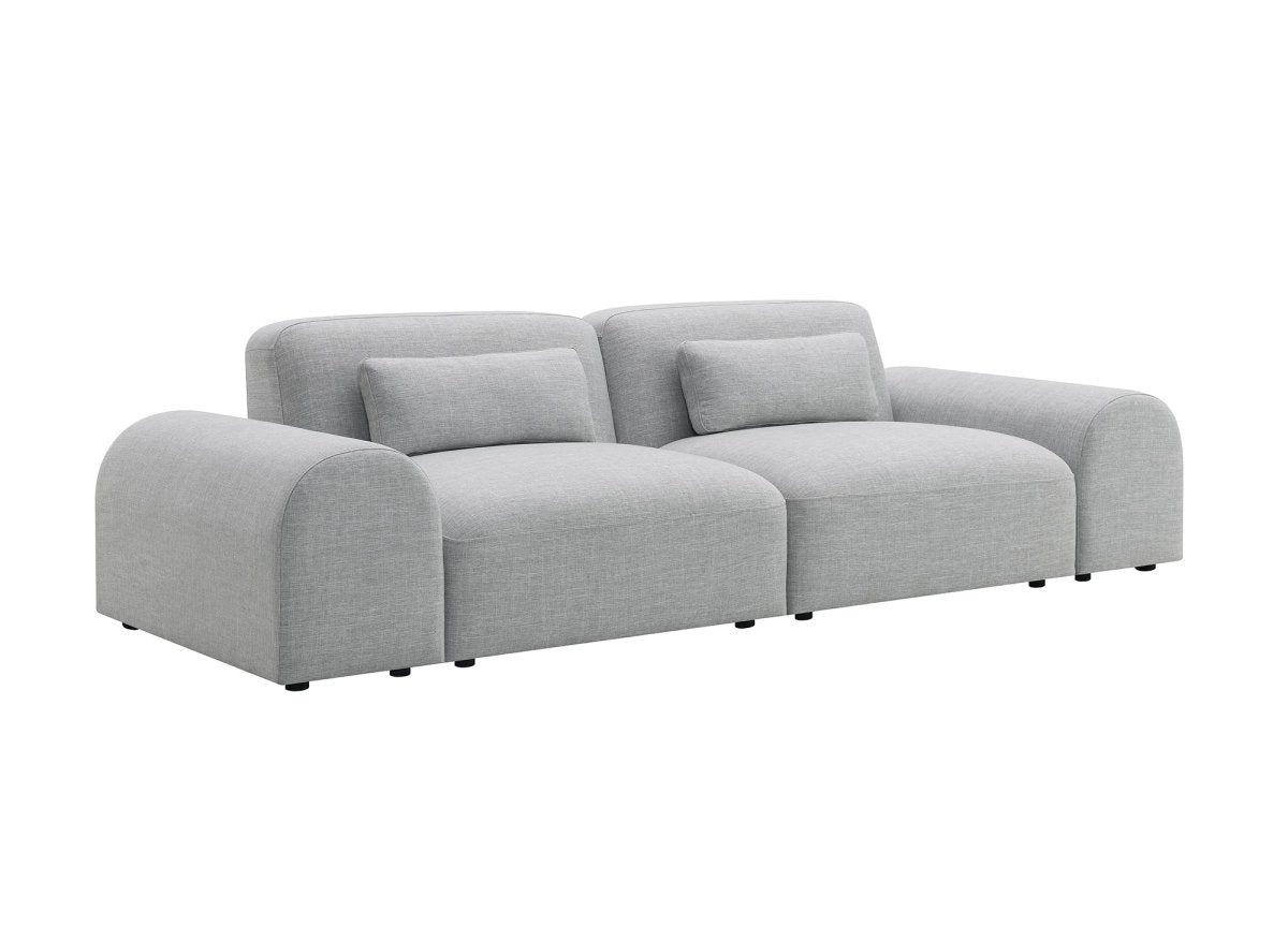 Canapé fixe 3 places en tissu gris EMMA