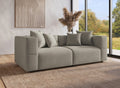 Canapé fixe 3 places en tissu taupe EVELYNE