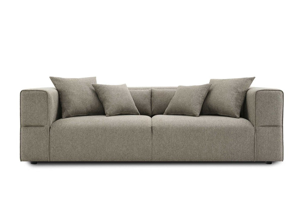 Canapé fixe 3 places en tissu taupe EVELYNE
