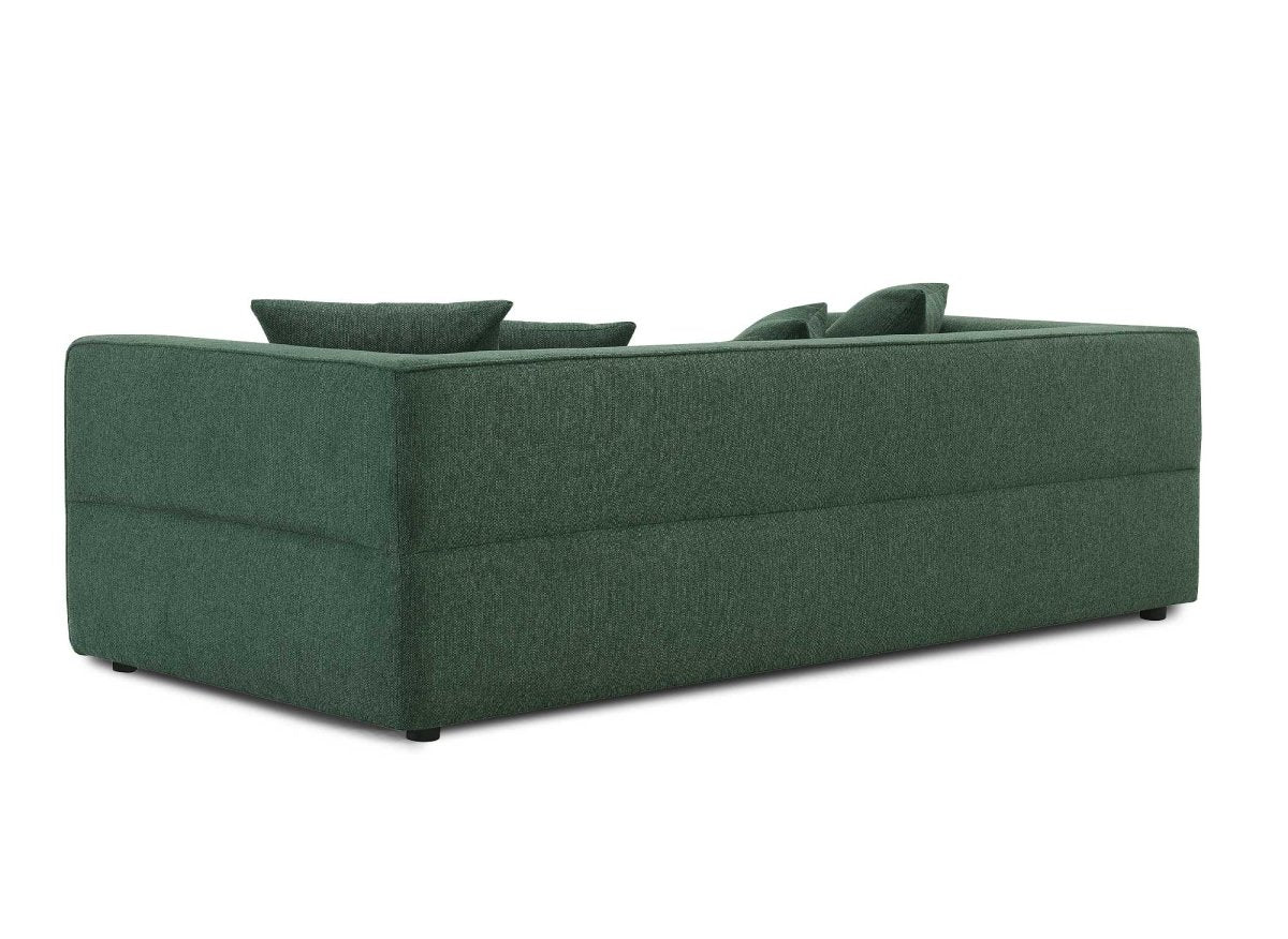 Canapé fixe 3 places en tissu vert EVELYNE