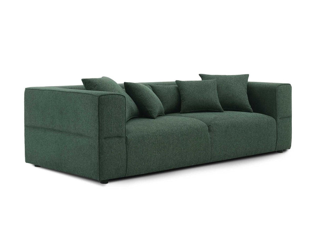 Canapé fixe 3 places en tissu vert EVELYNE