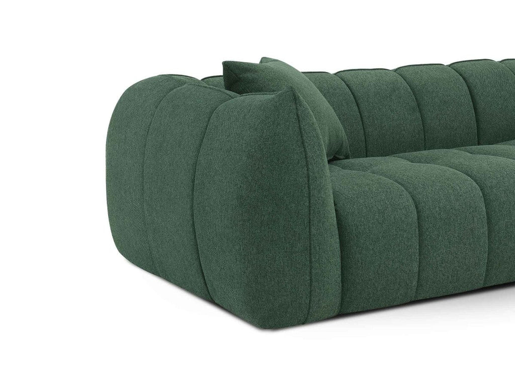 Canapé fixe 4 places en tissu vert ALISSA