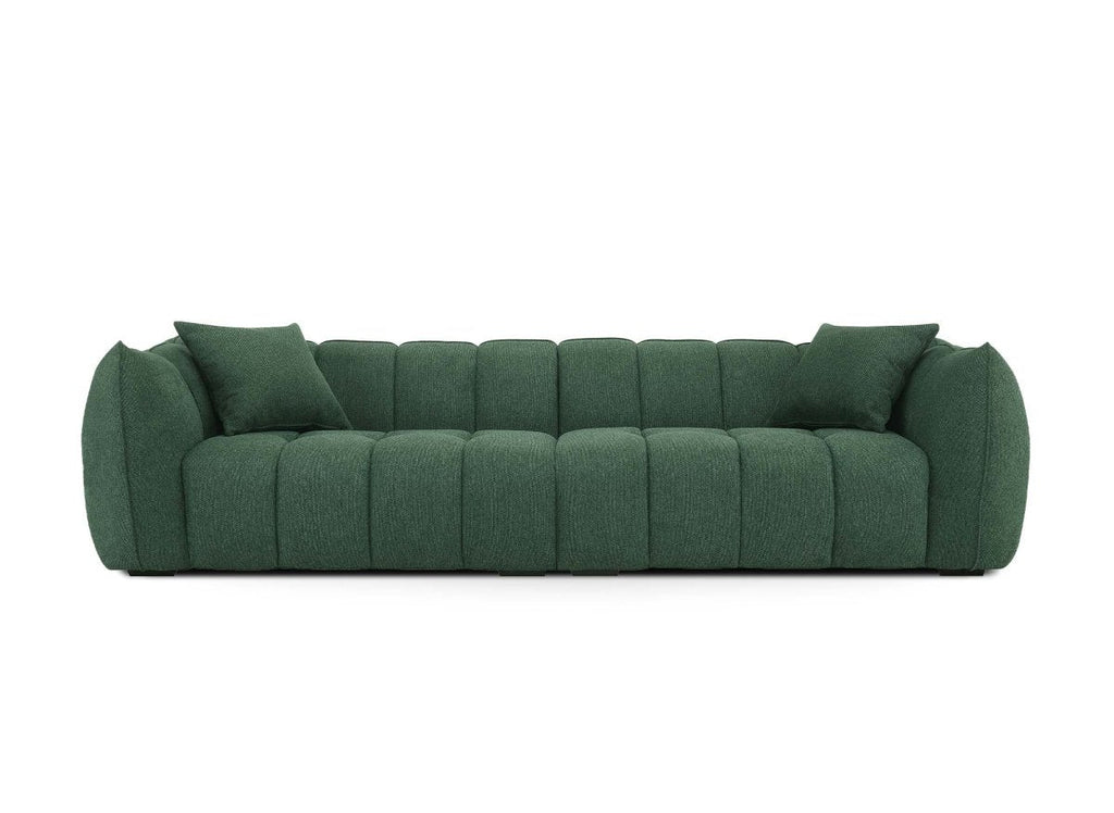 Canapé fixe 4 places en tissu vert ALISSA