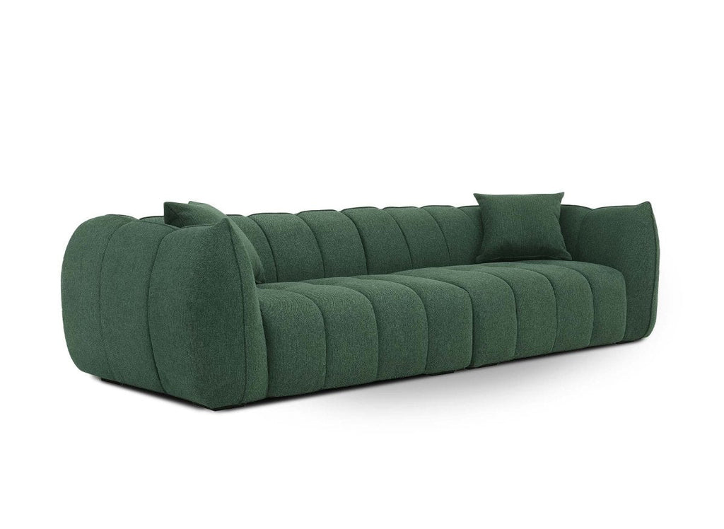 Canapé fixe 4 places en tissu vert ALISSA