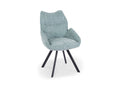 Chaise pivotante avec accoudoirs en tissu vert d'eau TALIA