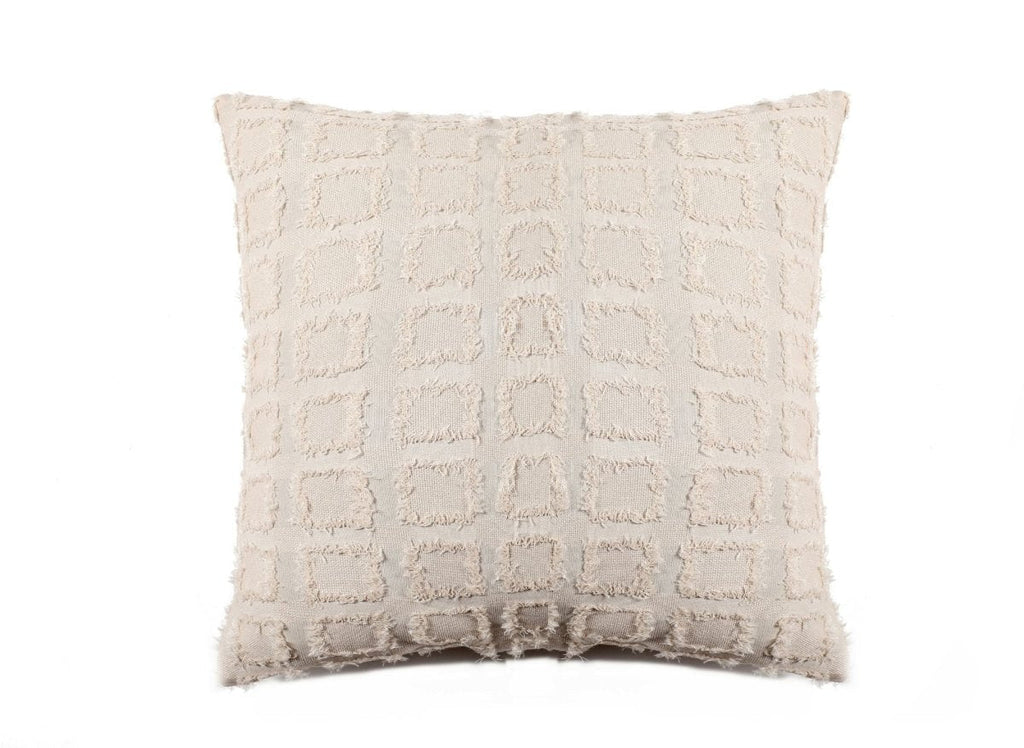 Coussin beige à formes carrées texturées 45x45 cm ELVIO