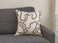 Coussin beige à motifs marrons 45x45 cm BROOKLYN