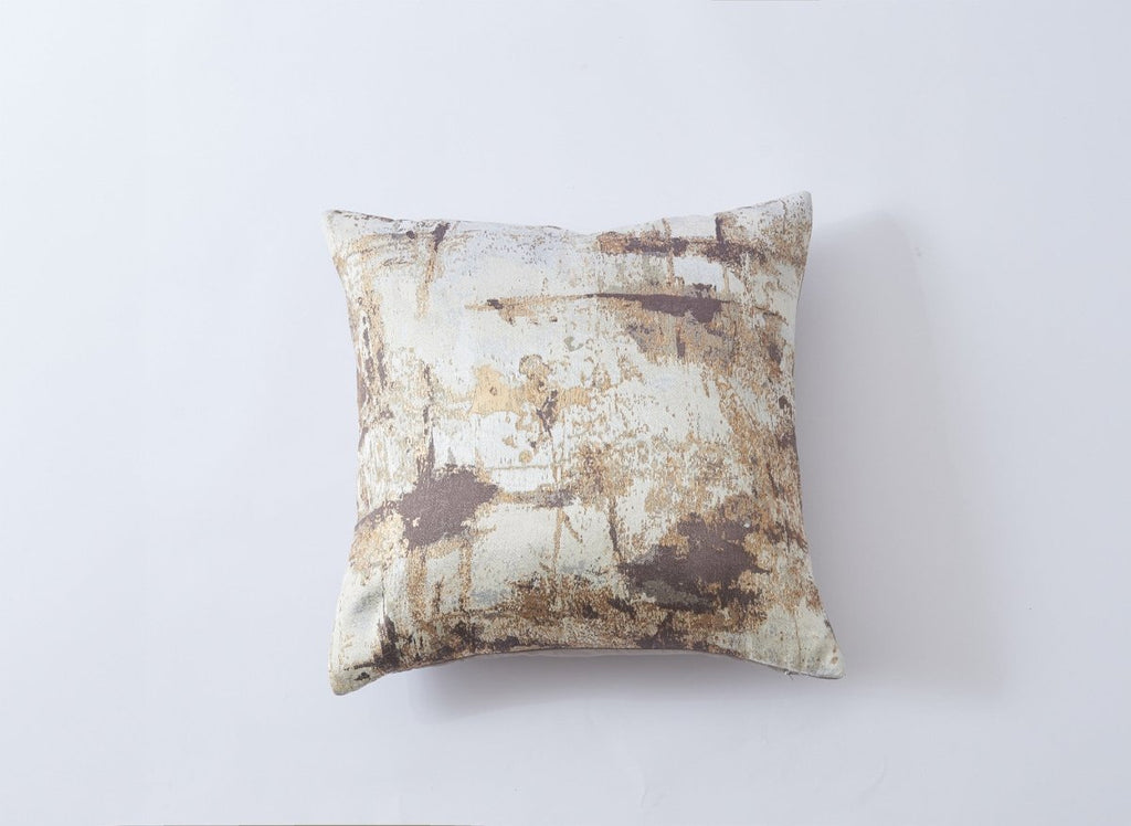 Coussin beige à motifs marrons 45x45 cm CASA