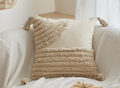 Coussin beige à tissu texturé 45x45 cm MONTREAL