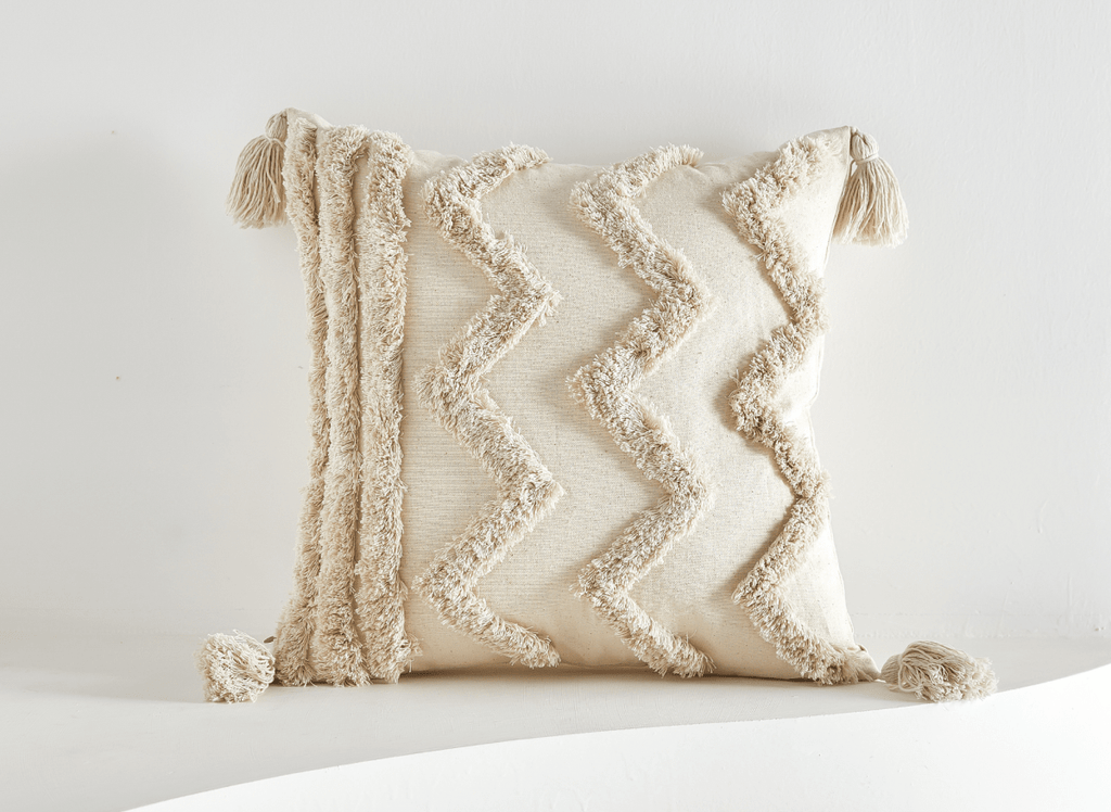 Coussin beige à tissu texturé 45x45 cm YINU