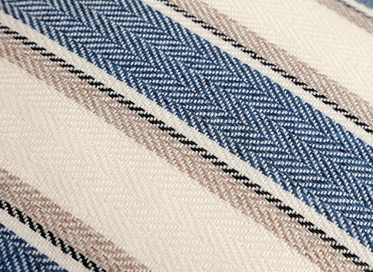 Coussin beige et bleu à rayures 45x45 cm RIVIERA
