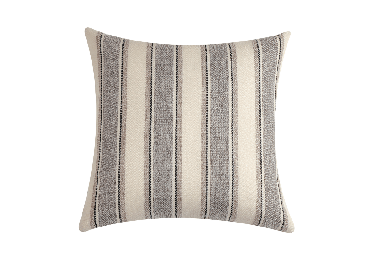 Coussin beige et gris à rayures 45x45 cm RIVIERA