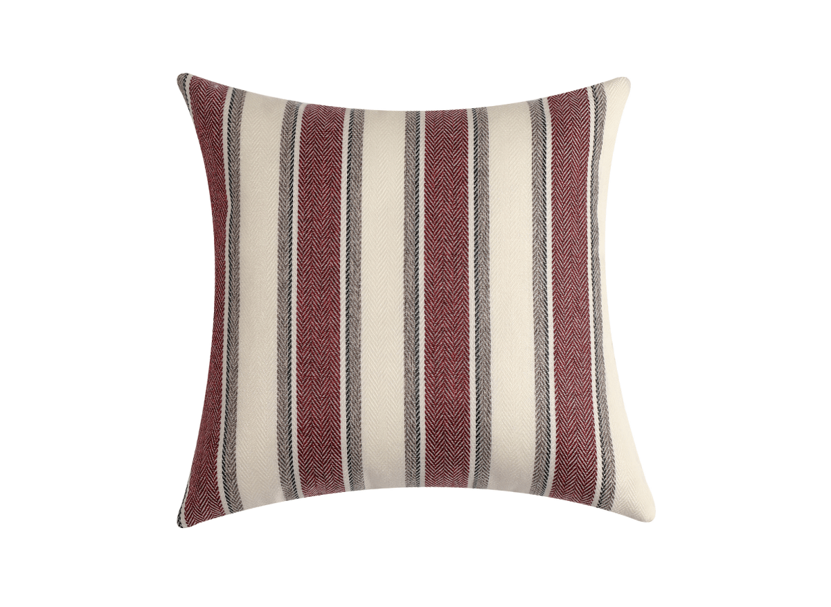 Coussin beige et rouge à rayures 45x45 cm RIVIERA