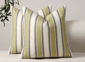 Coussin beige et vert à rayures 45x45 cm RIVIERA