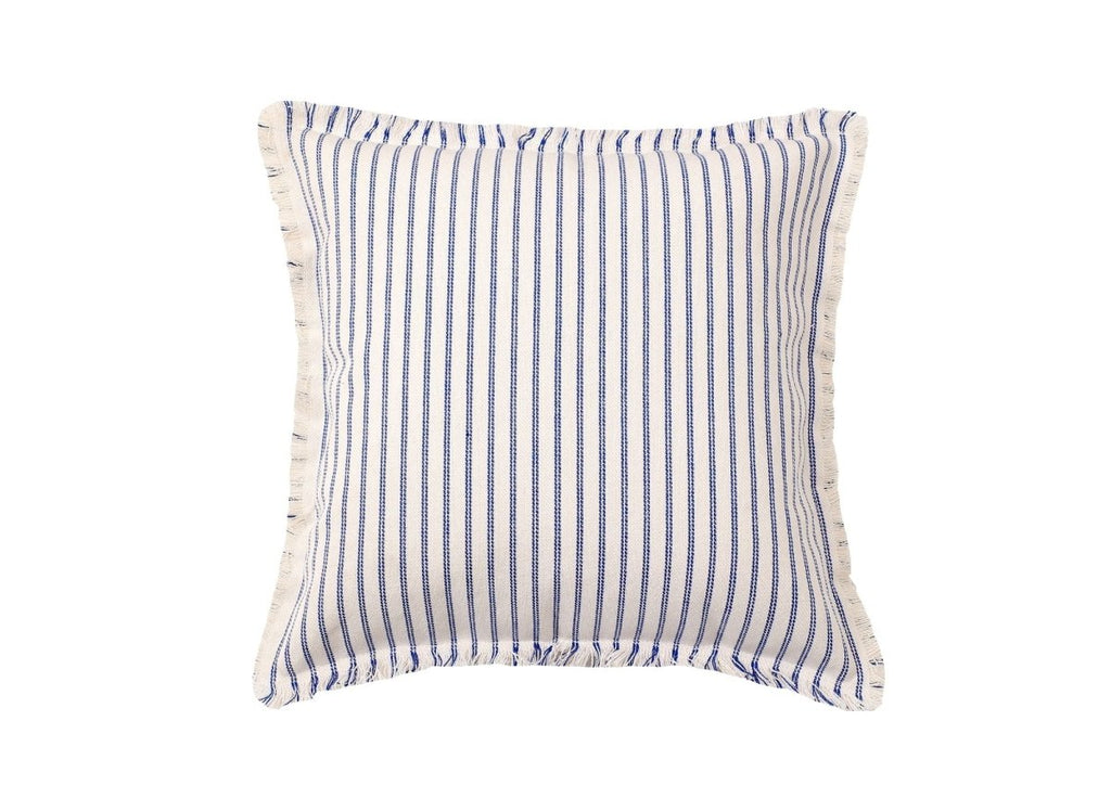 Coussin blanc à rayures bleu clair 45x45 cm TALINA