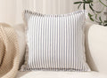 Coussin blanc à rayures bleu marine 45x45 cm TALINA