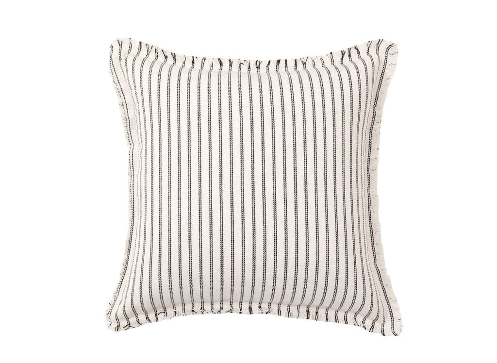Coussin blanc à rayures noires 45x45 cm TALINA
