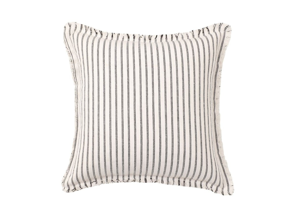 Coussin blanc à rayures noires 45x45 cm TALINA