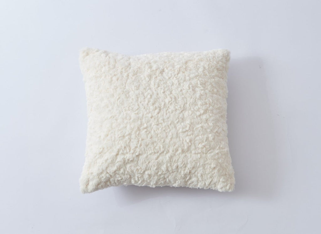 Coussin blanc à tissu bouclette 45x45 cm TRED