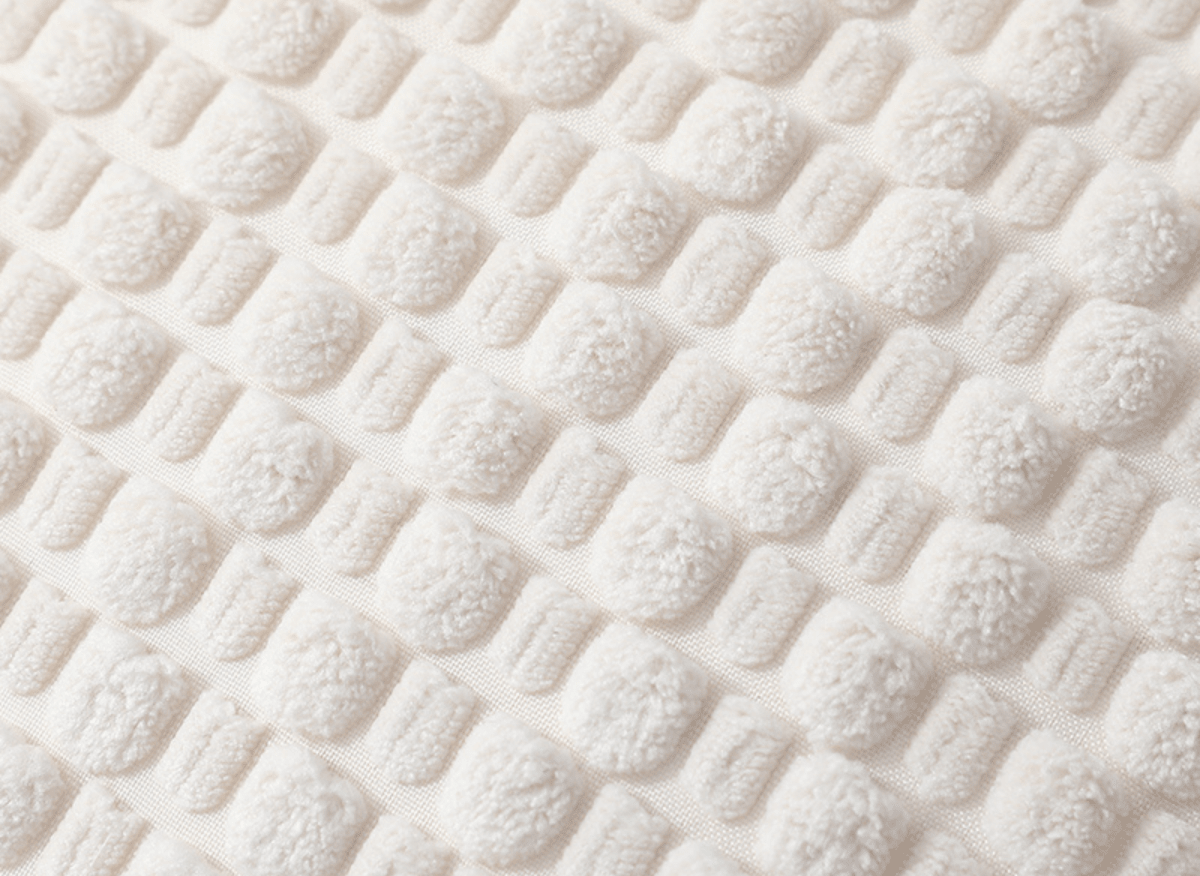 Coussin blanc écru en tissu texturé doux 45x45 cm DUNE