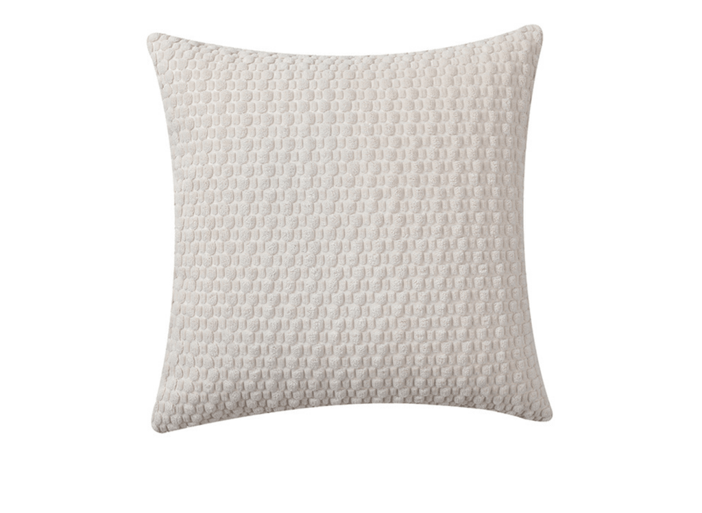 Coussin blanc écru en tissu texturé doux 45x45 cm DUNE