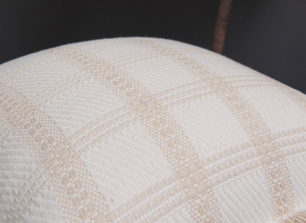 Coussin blanc et beige à carreaux 45x45 cm WARMY