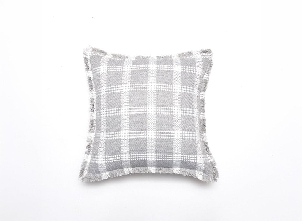 Coussin blanc et gris à carreaux 45x45 cm WARMY