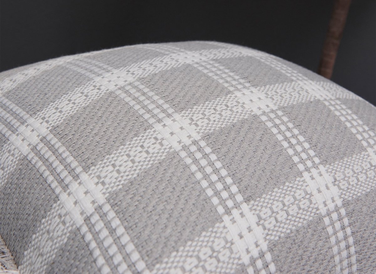 Coussin blanc et gris à carreaux 45x45 cm WARMY