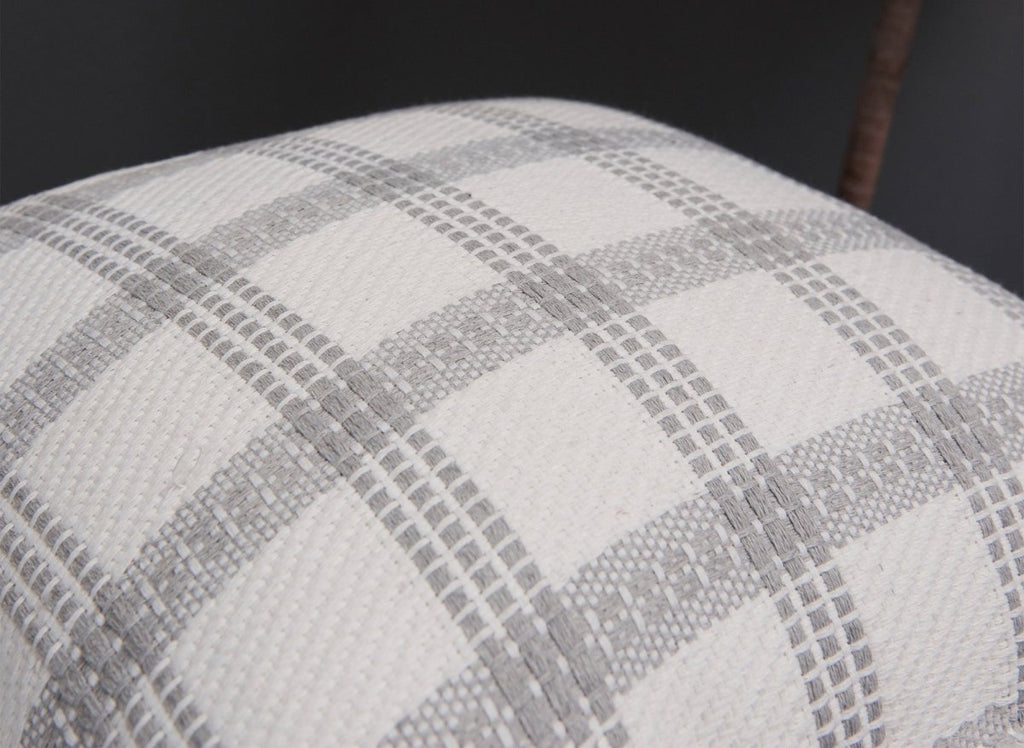 Coussin blanc et gris clair à carreaux 45x45 cm WARMY