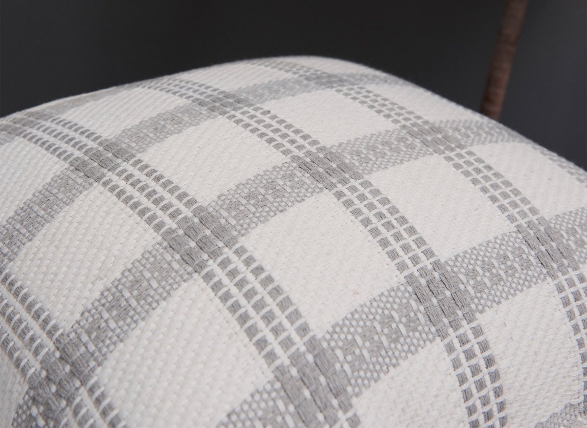 Coussin blanc et gris clair à carreaux 45x45 cm WARMY