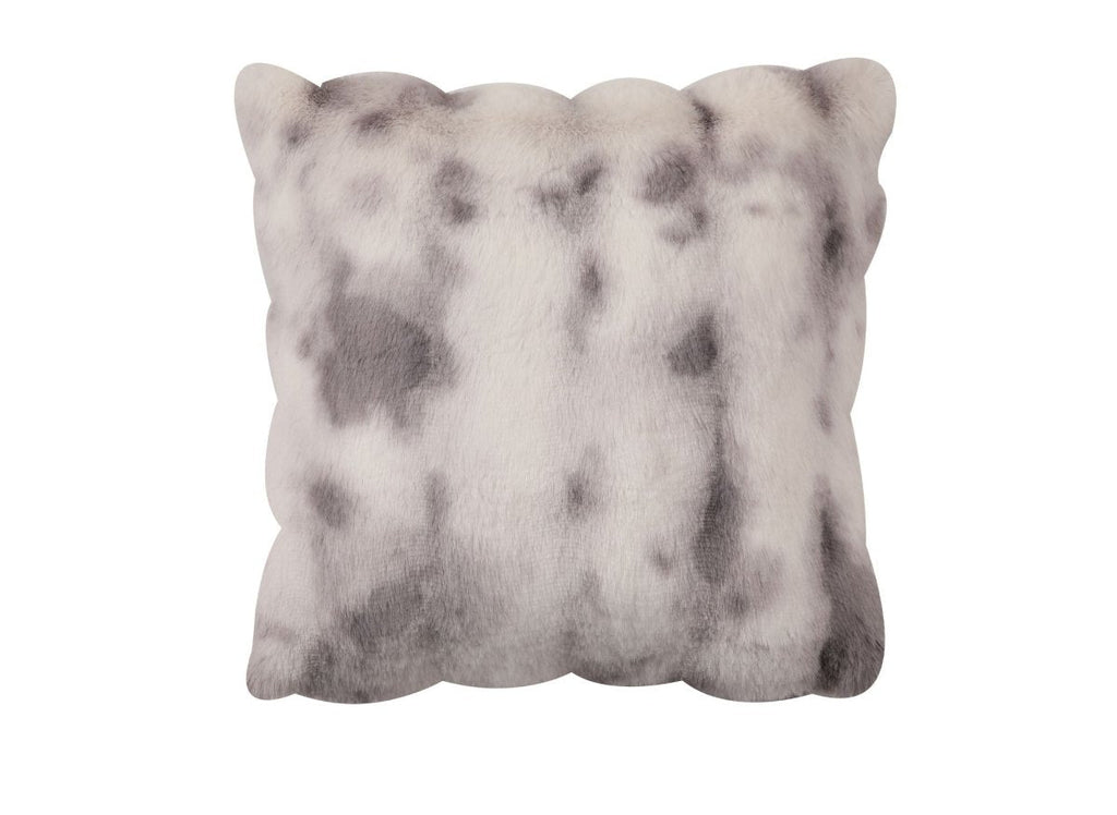 Coussin blanc et gris effet fourrure 45x45 cm KAELA