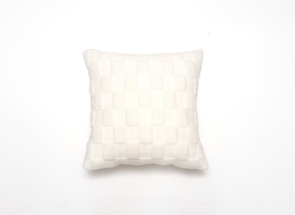 Coussin écru à motifs carrés 45x45 cm PARME