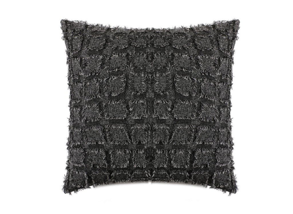 Coussin noir à formes carrées texturées 45x45 cm ELVIO