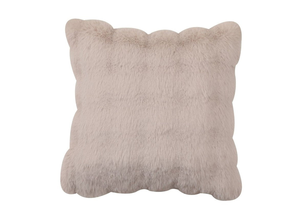 Coussin taupe effet fourrure 45x45 cm KAELA