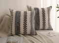 Coussin texturé gris et blanc écru 45x45 cm NEXUS