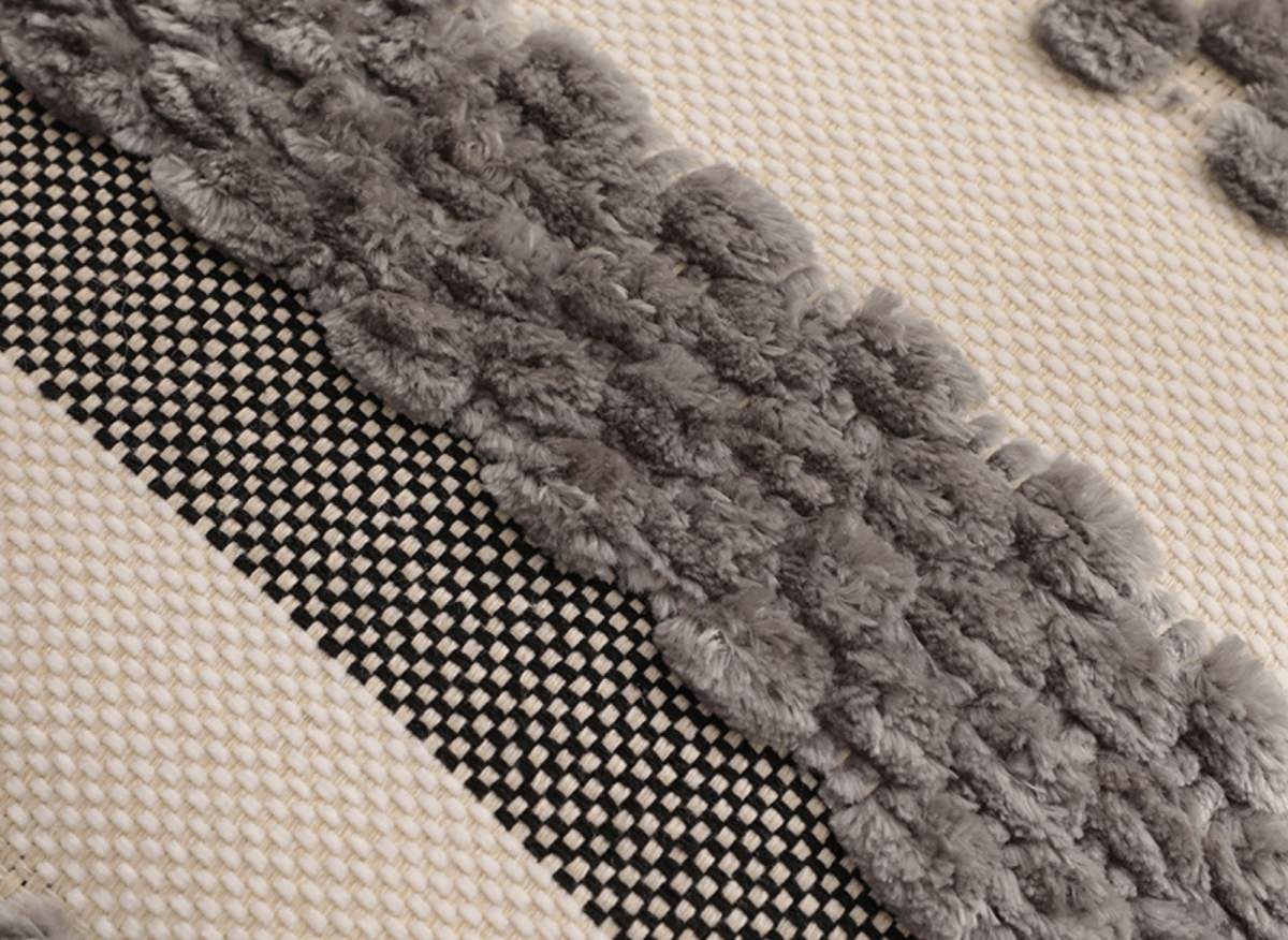 Coussin texturé gris et blanc écru 45x45 cm NEXUS
