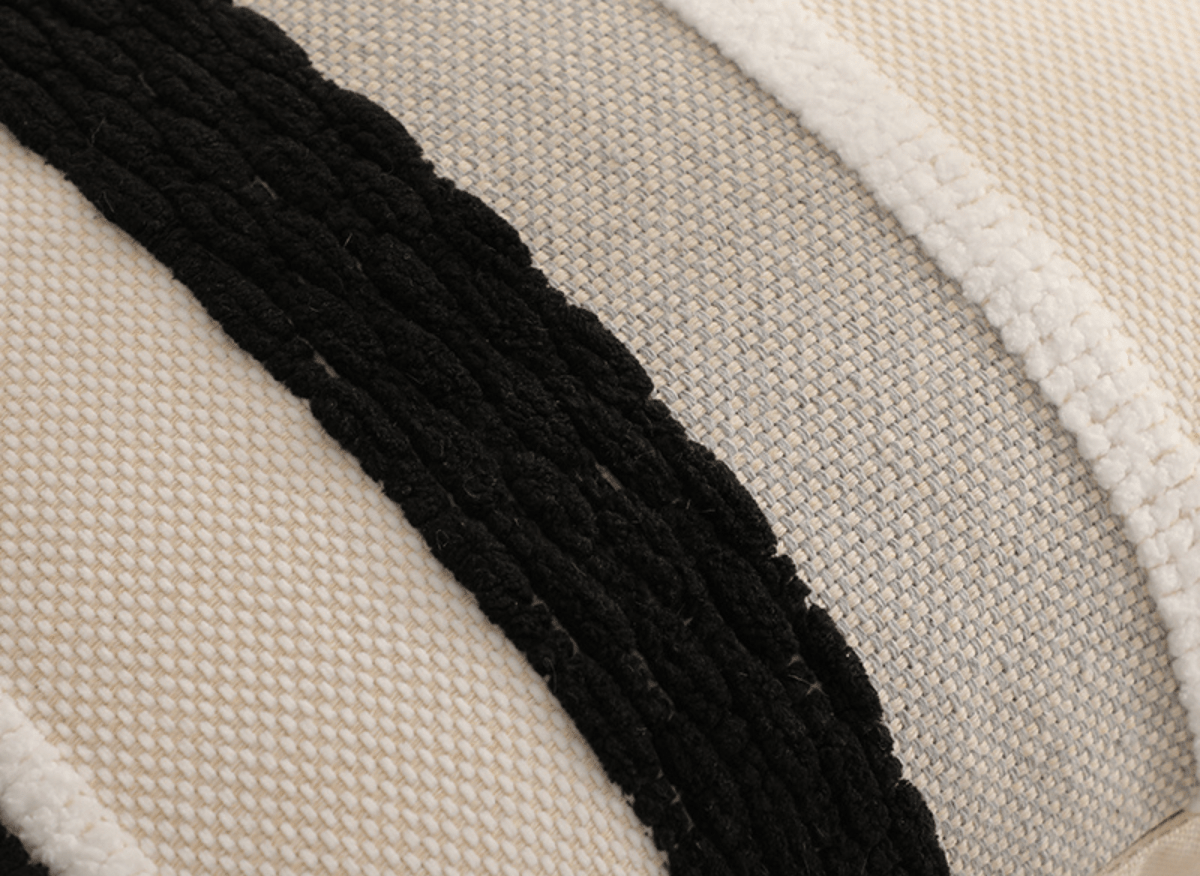 Coussin texturé noir et blanc écru 45x45 cm NEXUS