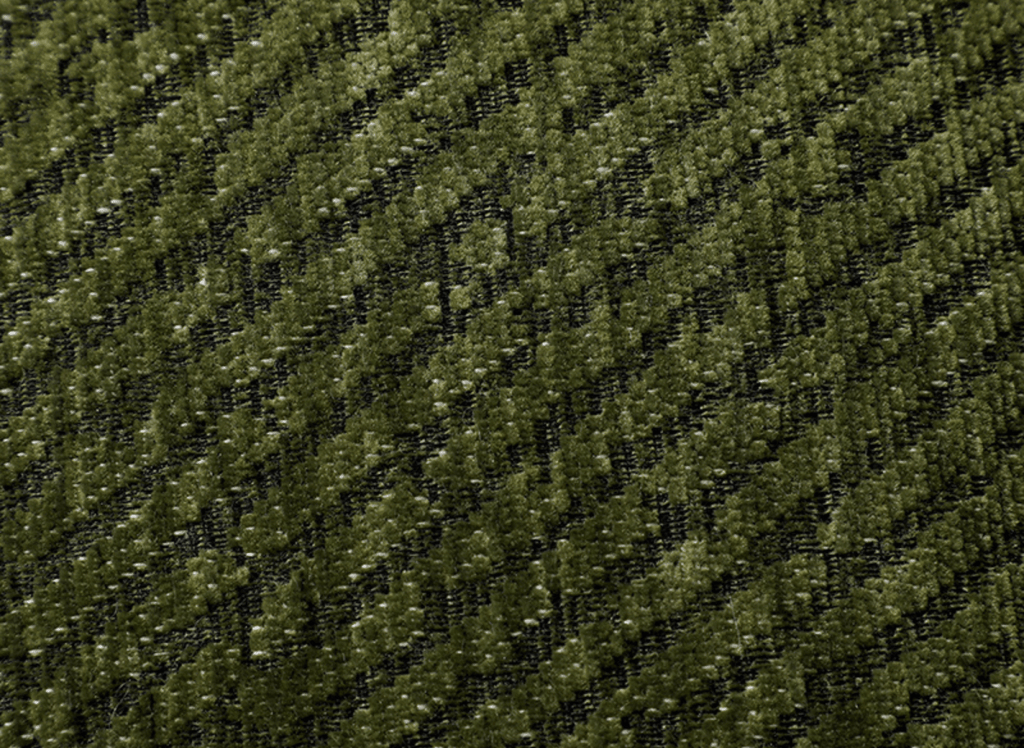 Coussin vert olive à rayures et surpiqûres noires 45x45 cm ZIGGY