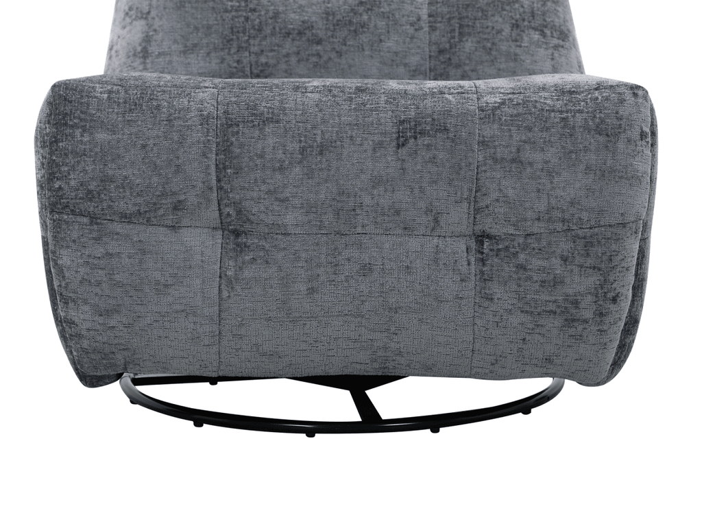 Fauteuil relax pivotant en velours chiné gris LISON