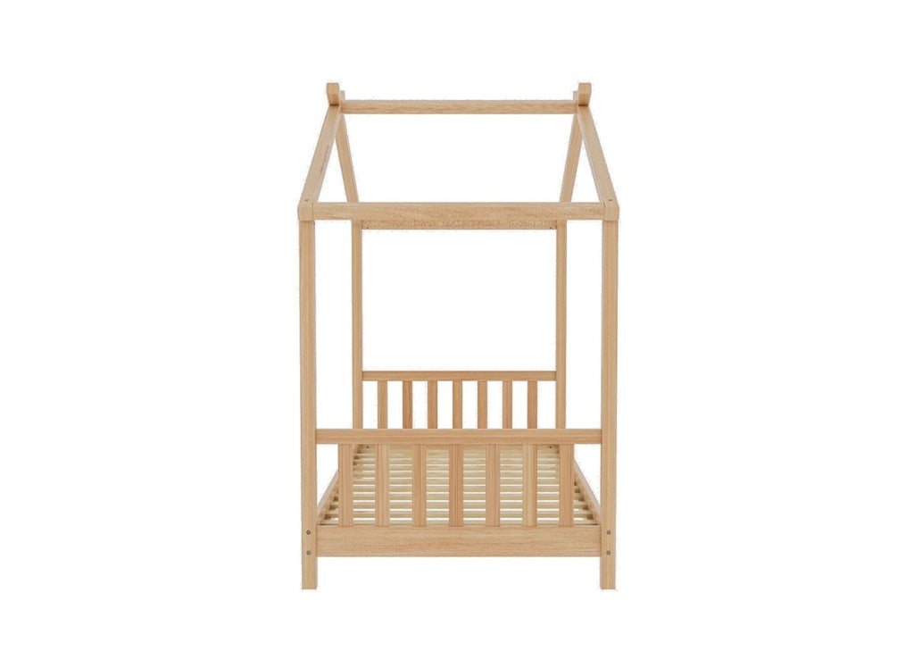 Lit cabane avec barreaux en bois 90 x 190 cm NIDOU
