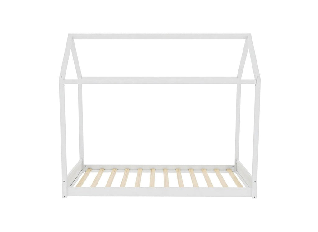 Lit cabane en bois blanc 90 x 190 cm POPY