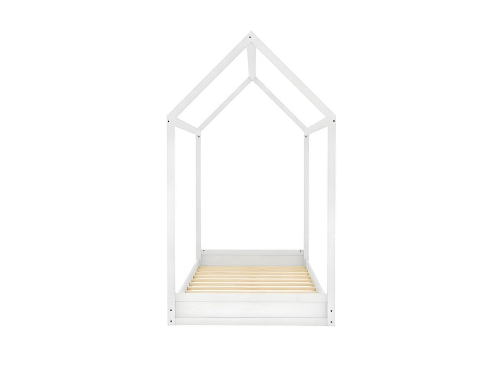 Lit cabane en bois blanc 90 x 190 cm POPY